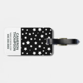 フカスタムォト白黒星のパターン ラゲッジタグ (裏面横)