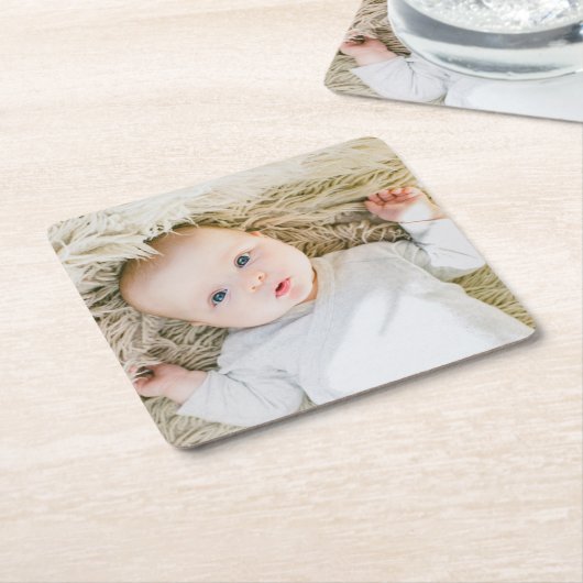 フカスタムォト紙コースター スクエアペーパーコースター (アングル)