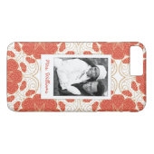 フカスタムォト&ネームレッド&金ゴールドフローラレース Case-Mate iPhoneケース (裏面(横))