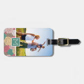 フカスタムォト&モノグラスタイリッシュムの花柄 ラゲッジタグ (正面横)