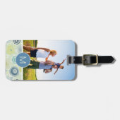 フカスタムォト&モノグラムかわいい花柄 ラゲッジタグ (正面横)