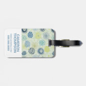 フカスタムォト&モノグラムかわいい花柄 ラゲッジタグ (裏面横)