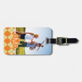 フカスタムォト&モノグラムセーター背景 ラゲッジタグ (正面横)