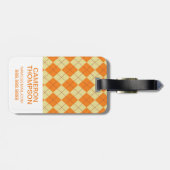 フカスタムォト&モノグラムセーター背景 ラゲッジタグ (裏面横)