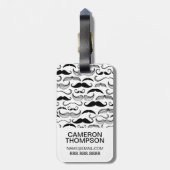 フカスタムォト&モノグラム口ひげパターン2 ラゲッジタグ (裏面縦)