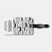 フカスタムォト&モノグラム口ひげパターン2 ラゲッジタグ (裏面横)