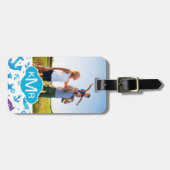 フカスタムォト&モノグラム絞り染めいかりパターン2 ラゲッジタグ (正面横)