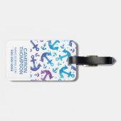 フカスタムォト&モノグラム絞り染めいかりパターン2 ラゲッジタグ (裏面横)