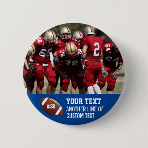 フカスタムットボールの写真名とナンバーのピンバックお尻 缶バッジ