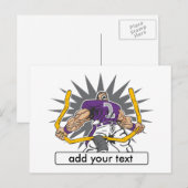 フカスタムットボール選手パープル ポストカード (正面/裏面)