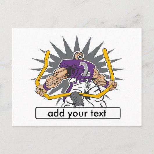 フカスタムットボール選手パープル ポストカード (正面)