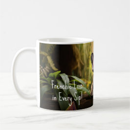 🐶フカスタムレンチワンの文字 コーヒーマグカップ