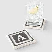 フカスタムレームモノグラム大理石ストーンコースター ストーンコースター (横)