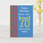 フカスタムロントレッドフィールドポピー75th誕生日カード カード (黄色い花)