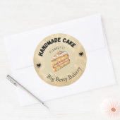 フカスタムンフェッティケーキラベル | パーソナライズされたベーカリー ラウンドシール (封筒)