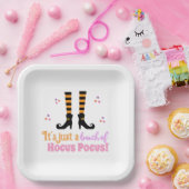 フカスポカスハモダンロウィーンオレンジパープル引用文 ペーパープレート (パーティー)