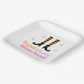 フカスポカスハモダンロウィーンオレンジパープル引用文 ペーパープレート (傾斜あり)