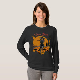 フカスポカスハロウィーンウィッチキャットハロウィーンのカボチャのちょうちんおもしろい Tシャツ