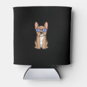 フカッコいいレフランスのンチブルドッグのサングラスかわいいギフト 缶クーラー (正面)