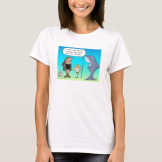 フカヒレとレイホワイトTシャツ Tシャツ