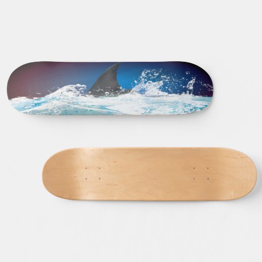 フカヒレ不吉な濃い血の赤い夜空海 スケートボード (横)
