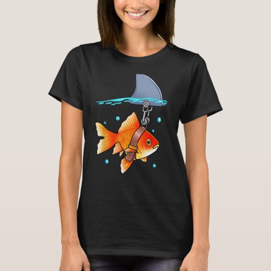 フカヒレ金魚おもしろい水産動物 Tシャツ (正面)