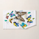 フカラフルタフライバスタオルセット     バスタオルセット (ハンドタオル)