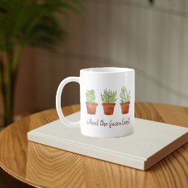 フカレントな鉢植え多肉植物のマグカップ コーヒーマグカップ