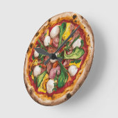 フガッツァ・ピザ ラウンド壁時計 (傾斜)