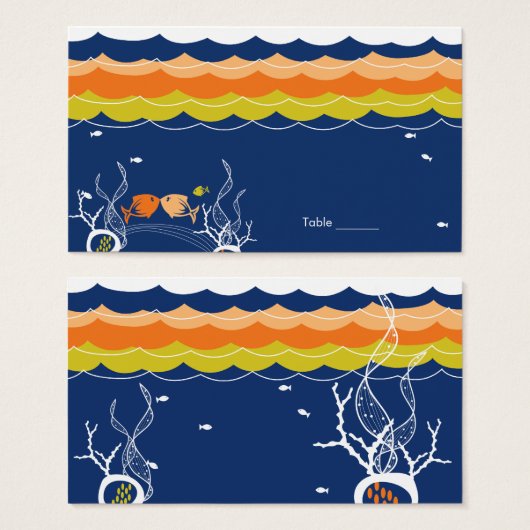 フキスをするィッシュズコラルズビーチお洒落カウ結婚トズ (正面&裏面)