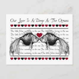 フキスをするィッシュ·ラブ·バレンタイン シーズンポストカード