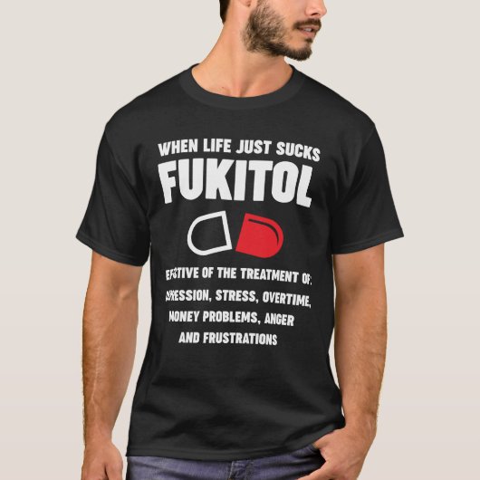 フキトールはストレス、残業、怒り、お金に良い Tシャツ (正面)