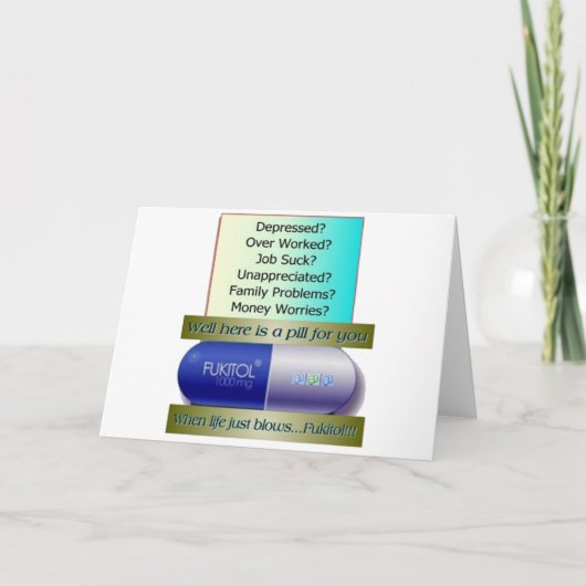 フキトール、仕事最低の、仕事の経験、心配なし。 カード (正面)