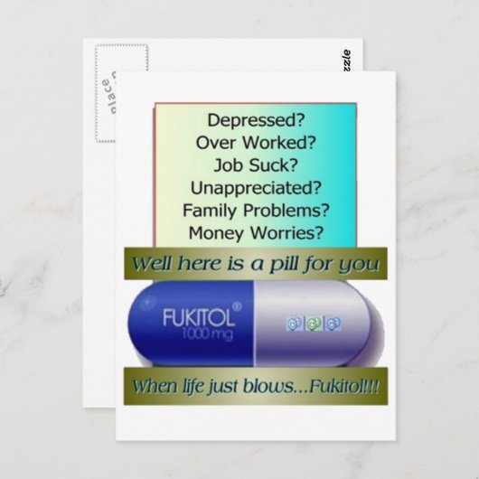 フキトール、仕事最低の、仕事の経験、心配なし。 ポストカード (正面/裏面)