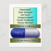 フキトール、仕事最低の、仕事の経験、心配なし。 ポストカード (正面)