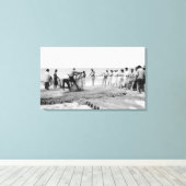 フキラウネットメンズ魚釣りハワイサーフフォト キャンバスプリント (インサイチュ (ウッドフロア))