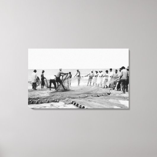 フキラウネットメンズ魚釣りハワイサーフフォト キャンバスプリント (正面)