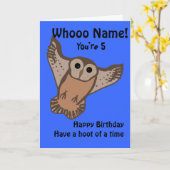 フクおもしろいロウの誕生日カード、名も年も子供 カード (黄色い花)