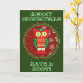 フクおもしろいロウはクリスマスを祝う カード (黄色い花)