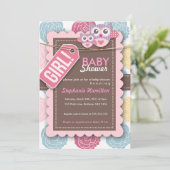 フクカスタムロウフラワーベビーシャワー招待状 招待状 (スタンド正面)