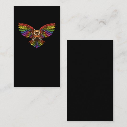 フクカラフル飛んでいるロウの鳥観察 名刺 (正面/裏面)