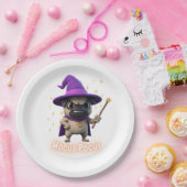 フクサポカス かわいいハロウィーン パグ 紙皿 (パーティー)
