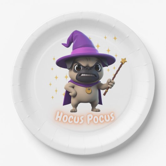 フクサポカス かわいいハロウィーン パグ 紙皿 (正面)