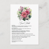 フクシアとエメラルドグリーンの結婚式ゲスト案内 エンクロージャーカード (正面)