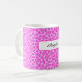 フクシアの花の名入れデザイン コーヒーマグカップ (正面左)