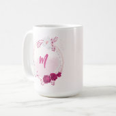 フクシアの花の植物図 コーヒーマグカップ (正面左)