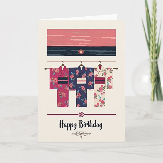 フクシアの花の誕生日カード カード (正面)