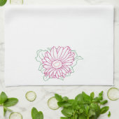 フクシアの花の輪郭 キッチンタオル (折り畳み)