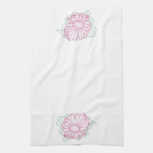 フクシアの花の輪郭 キッチンタオル
