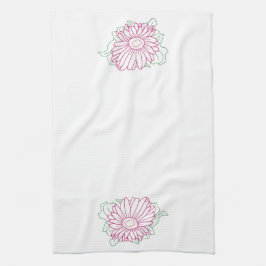フクシアの花の輪郭 キッチンタオル